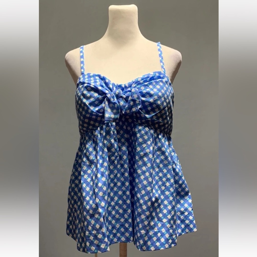 Lilly Pulitzer Sz 4 Baby Doll Top Blue Mitzi Cotton Cami in Boca Blue